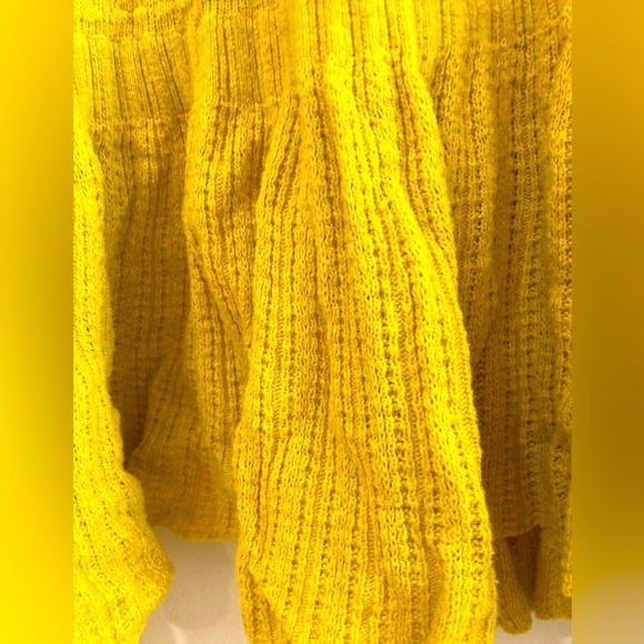 MOTH citron cardigan sweater size small. Pretty open weave pattern has peplum - Picture 8 of 10